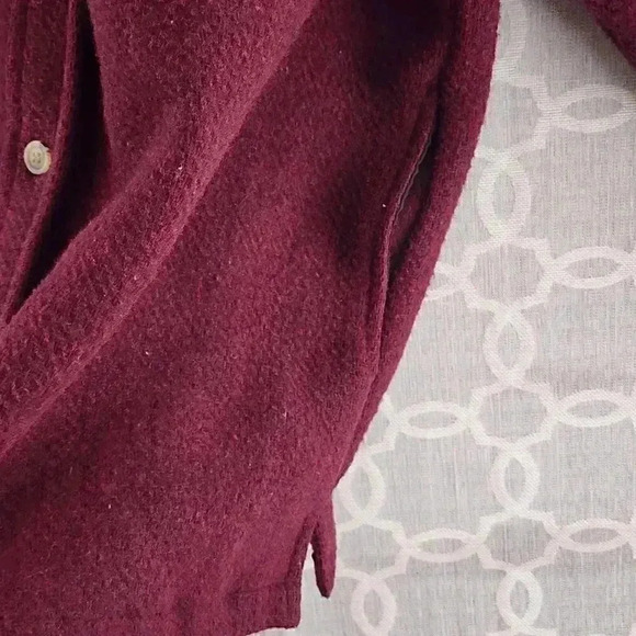 Outdoor Exchange Wool Blend Button Red Burgundy Jacket Men's XL - Picture 5 of 8